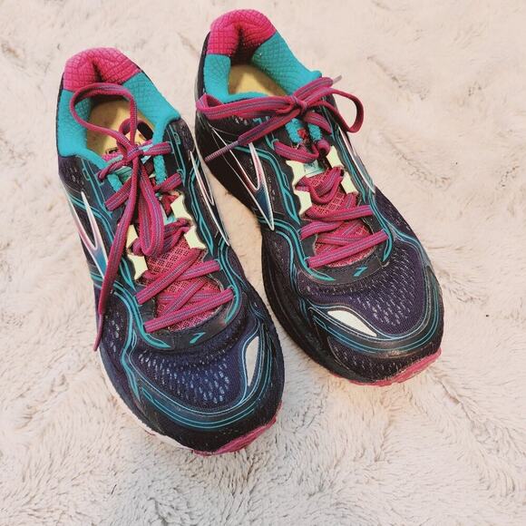 BROOKS GHOST TEAL/PURPLE ATHLETIC SHOES SIZE 8.5 - Picture 2 of 12